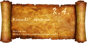 Koszó Andrea névjegykártya