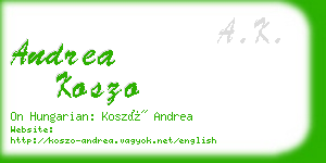 andrea koszo business card